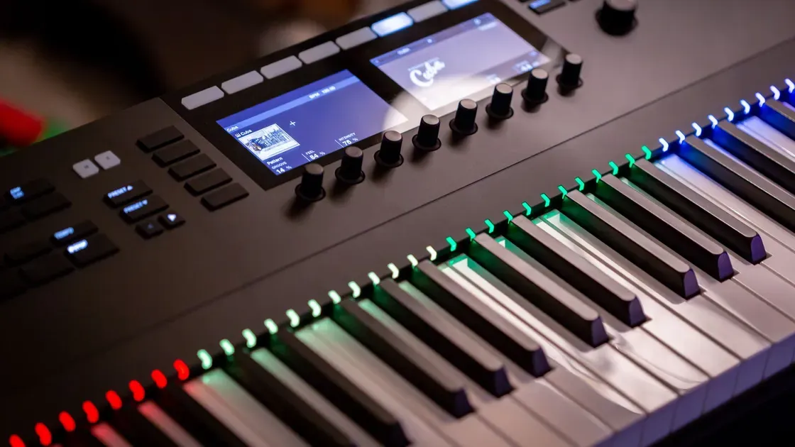 Midi-kontroller med synlig USB-C-anslutning i bakkant